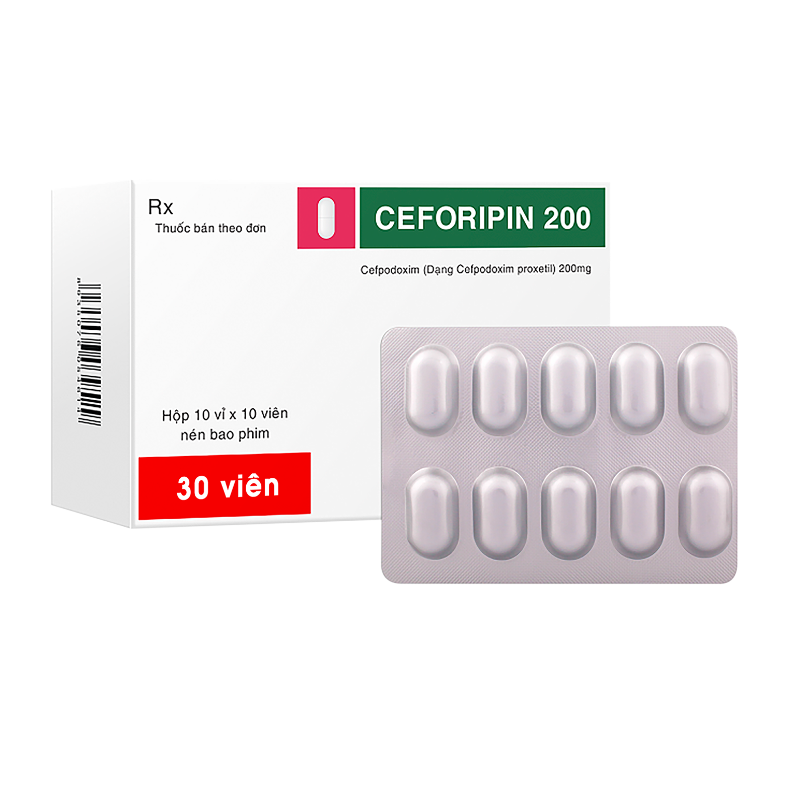 Viên bao phim Ceforipin  200mg V/10,H/30